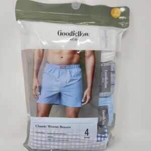 Goodfellow & Co Mens Classic Woven Boxers 4-Pack Size S 28/30 Blues NWT